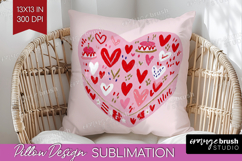 Preppy Valentine Pillow Sublimation - Hand Drawn Valentines Product Image 1