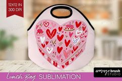 Preppy Valentine Lunch Bag - Hand Drawn Valentines Day Lunch Product Image 1