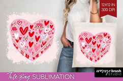 Preppy Valentine Tote Bag - Hand Drawn Valentines Day Tote Product Image 1