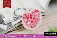 Preppy Valentine Keychain PNG - Hand Drawn Valentines Day Product Image 1