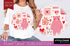 Preppy Valentine Round Tshirt Background - Hand Drawn Day Product Image 1