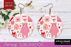 Preppy Valentine Round Earrings - Hand Drawn Valentines Day Product Image 1