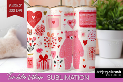 Preppy Valentine Tumbler Wrap - Hand Drawn Valentines Day Product Image 1