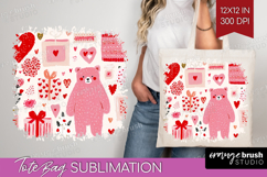 Preppy Valentine Tote Bag - Hand Drawn Valentines Day Tote Product Image 1