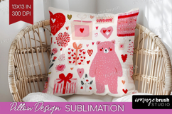 Preppy Valentine Pillow Sublimation - Hand Drawn Valentines Product Image 1