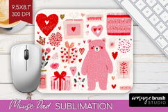 Preppy Valentine Mouse Pad Sublimation - Hand Drawn Day PNG Product Image 1