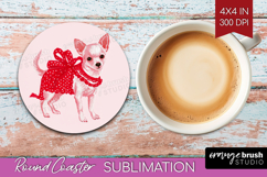 Preppy Valentine Round Coaster - Hand Drawn Valentines Day Product Image 1