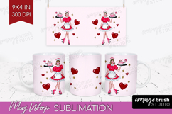 Preppy Valentine Mug Wrap - Hand Drawn Valentines Day Mug Product Image 1