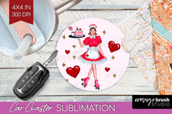 Preppy Valentine Car Coaster - Hand Drawn Valentines Day PNG Product Image 1