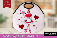 Preppy Valentine Lunch Bag - Hand Drawn Valentines Day Lunch Product Image 1