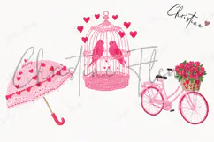 Pink Girly Valentines Clipart | Valentine's Day PNG Product Image 3