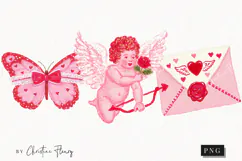 Pink Girly Valentines Clipart | Valentine's Day PNG Product Image 1
