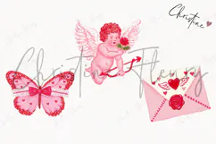 Pink Girly Valentines Clipart | Valentine's Day PNG Product Image 3