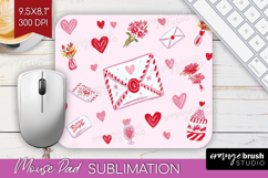 Preppy Valentine Mouse Pad Sublimation - Hand Drawn Day PNG Product Image 1