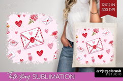 Preppy Valentine Tote Bag - Hand Drawn Valentines Day Tote Product Image 1