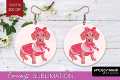 Preppy Valentine Round Earrings - Hand Drawn Valentines Day Product Image 1
