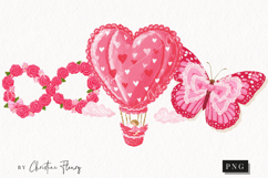 Pink Girly Valentines Clipart | Valentine's Day PNG Product Image 1