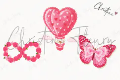 Pink Girly Valentines Clipart | Valentine's Day PNG Product Image 3