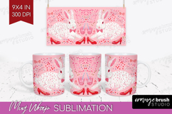 Preppy Valentine Mug Wrap - Hand Drawn Valentines Day Mug Product Image 1