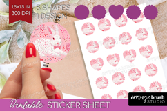 Preppy Valentine Round Sticker - Hand Drawn Valentines Day Product Image 1