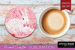 Preppy Valentine Round Coaster - Hand Drawn Valentines Day Product Image 1