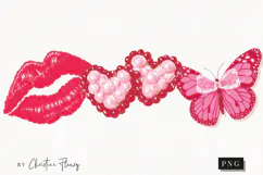 Pink Girly Valentines Clipart | Valentine's Day PNG Product Image 1