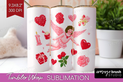 Preppy Valentine Tumbler Wrap - Hand Drawn Valentines Day Product Image 1