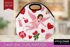 Preppy Valentine Lunch Bag - Hand Drawn Valentines Day Lunch Product Image 1