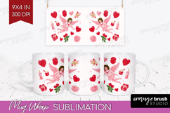Preppy Valentine Mug Wrap - Hand Drawn Valentines Day Mug Product Image 1