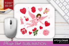Preppy Valentine Mouse Pad Sublimation - Hand Drawn Day PNG Product Image 1