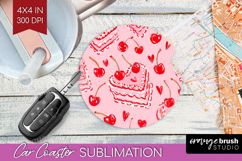 Preppy Valentine Car Coaster - Hand Drawn Valentines Day PNG Product Image 1