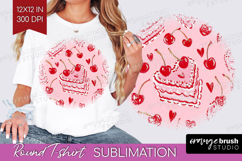 Preppy Valentine Round Tshirt Background - Hand Drawn Day Product Image 1