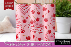 Preppy Valentine Tumbler Wrap - Hand Drawn Valentines Day Product Image 1