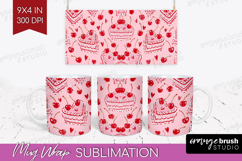 Preppy Valentine Mug Wrap - Hand Drawn Valentines Day Mug Product Image 1