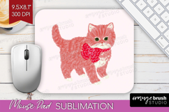 Preppy Valentine Mouse Pad Sublimation - Hand Drawn Day PNG Product Image 1