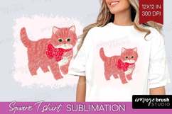 Preppy Valentine Square Tshirt Background - Hand Drawn Day Product Image 1