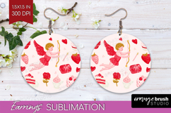 Preppy Valentine Round Earrings - Hand Drawn Valentines Day Product Image 1