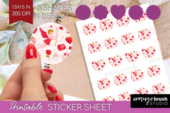 Preppy Valentine Round Sticker - Hand Drawn Valentines Day Product Image 1