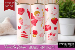 Preppy Valentine Tumbler Wrap - Hand Drawn Valentines Day Product Image 1