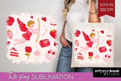 Preppy Valentine Tote Bag - Hand Drawn Valentines Day Tote Product Image 1