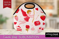 Preppy Valentine Lunch Bag - Hand Drawn Valentines Day Lunch Product Image 1