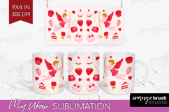 Preppy Valentine Mug Wrap - Hand Drawn Valentines Day Mug Product Image 1