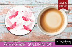 Preppy Valentine Round Coaster - Hand Drawn Valentines Day Product Image 1