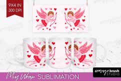 Preppy Valentine Mug Wrap - Hand Drawn Valentines Day Mug Product Image 1
