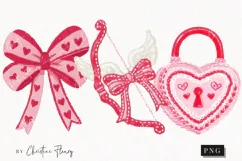 Pink Girly Valentines Clipart | Valentine's Day PNG Product Image 1