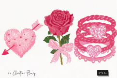 Pink Girly Valentines Clipart | Valentine's Day PNG Product Image 1