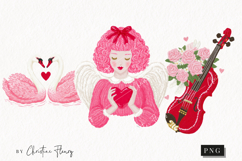 Pink Girly Valentines Clipart | Valentine's Day PNG Product Image 1