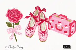 Pink Girly Valentines Clipart | Valentine's Day PNG Product Image 1