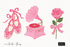Pink Girly Valentines Clipart | Valentine's Day PNG Product Image 1