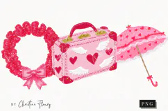 Pink Girly Valentines Clipart | Valentine's Day PNG Product Image 1